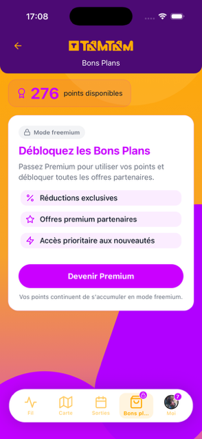 Aperçu de l'application TaamTaam